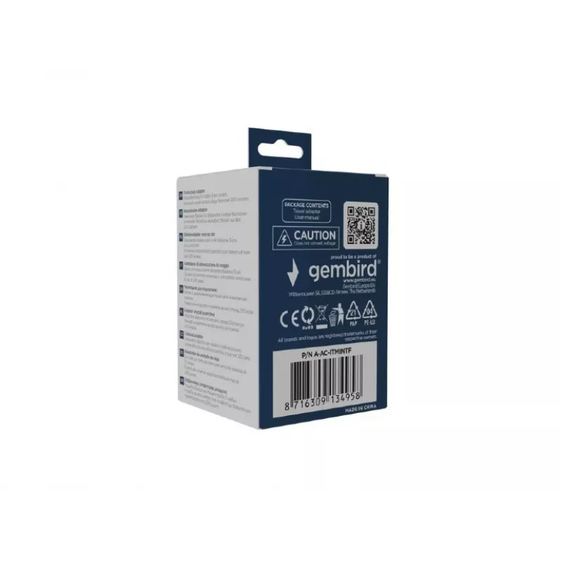 Adaptador de tomada GEMBIRD A-AC-ITMINTF 10 A — adaptador universal para tomada italiana
