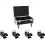 Conjunto de luzes LED EUROLITE THA-40PC 4x com case, kit de iluminação compacto de 4 peças