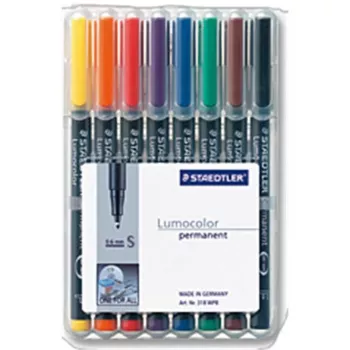 Marcador permanente Staedtler 313 WP8 preto azul castanho verde laranja vermelho violeta amarelo