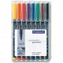 Marcador permanente Staedtler 313 WP8 preto azul castanho verde laranja vermelho violeta amarelo