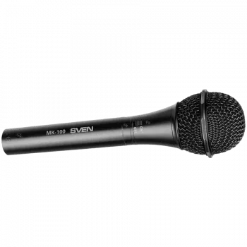 Microfone SVEN MK-100 (com fio, dinâmico, metal, cabo 4,0 m, jack 6,3/3,5 mm, cardioide, preto)