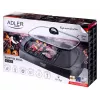 Grelhador elétrico de mesa Adler AD 6610, 3000 W, preto, grelha+placa retangulares de zonas duplas