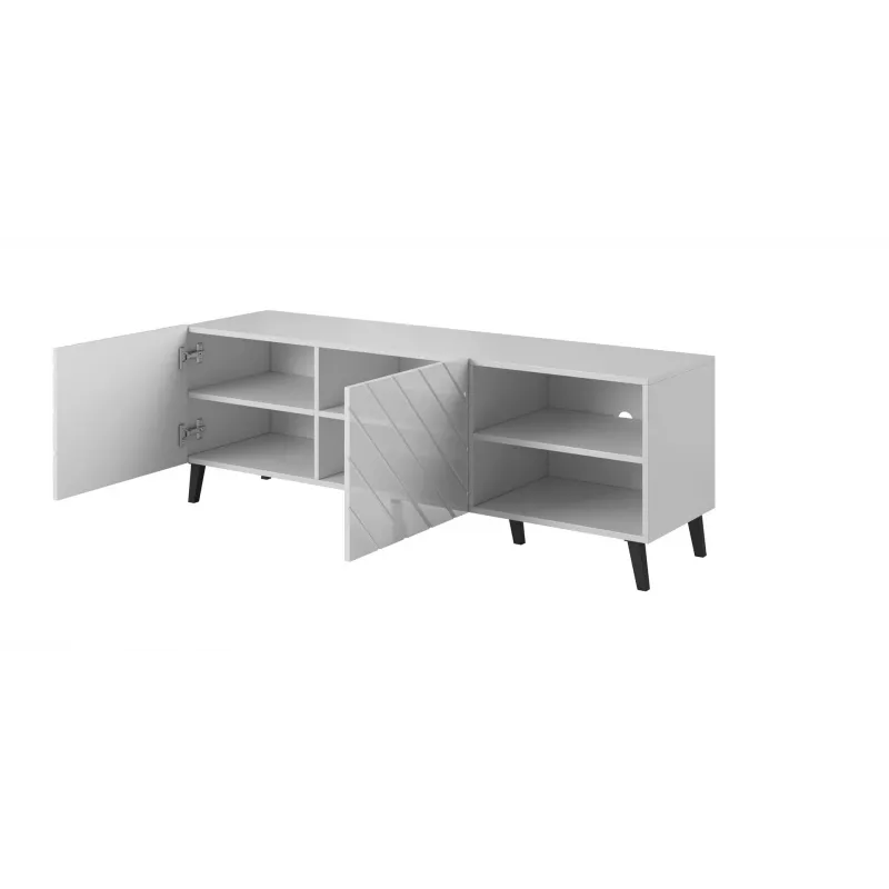 Móvel RTV ABETO 150x42x52 branco/branco brilhante