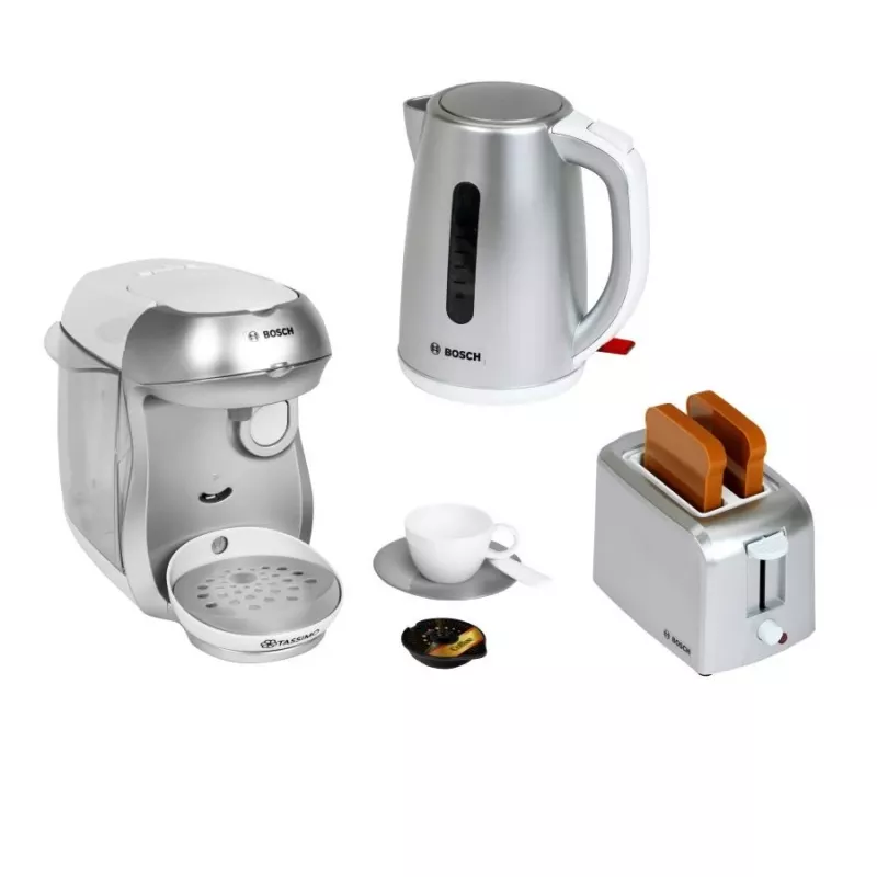 Conjunto de pequeno-almoço KLEIN prateado – conjunto de brincar de cozinha de pequeno-almoço para crianças