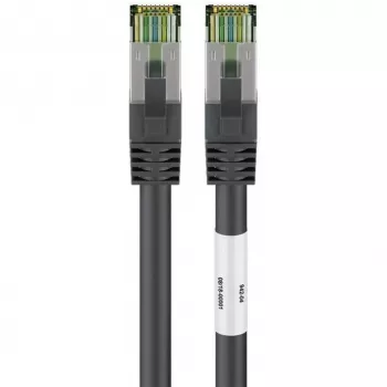 Cabo patch Goobay CAT 8.1, S/FTP (PiMF), preto, 2 m - LSZH sem halogéneos, cobre AWG 24 (66722)