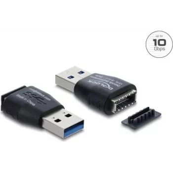 Adaptador de cabo DELOCK Type-A para Type-E, modelo 67339, preto