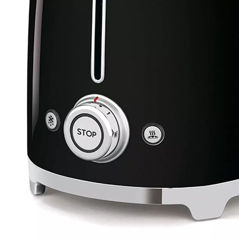 Smeg - TSF02 Torradeira 4 fatias - Preto/lacado/LxAxP 41x20,8x21,5 cm/6 níveis de torra/1500W