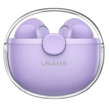 (Roxo, Auscultadores Bluetooth 5.1) USAMS Auscultadores Bluetooth 5.1 sem fios TWS auriculares com controlo tátil à prova de água para desporto com redução de ruído