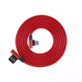 Sbox USB->Type-C 90 m/m 1,5m Type-C-90R vermelho morango