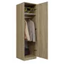 Roupeiro Topeshop SD-50 SON KPL 5 prateleiras 1 porta carvalho