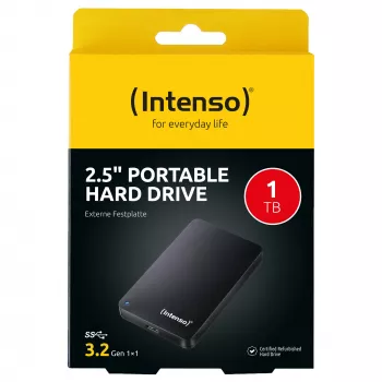 Disco rígido portátil 1 TB recondicionado, disco rígido externo (preto)