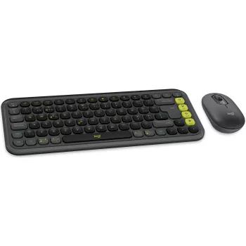 Logitech POP ICON COMBO Suíço, Grafite/Verde, Bluetooth, Suíço, 920-013275