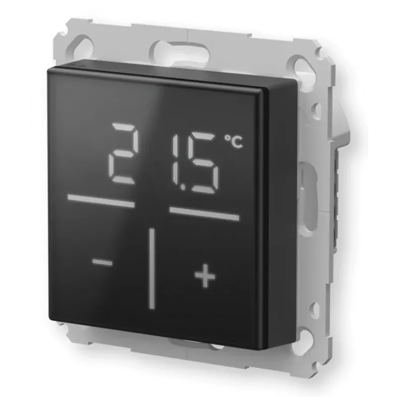 Termóstato de parede em vidro Homematic IP com sensor de CO₂ — mecânico, preto, 230 V, IP20