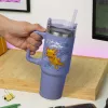 Paladone Minecraft copo isolado roxo com palhinha, 900 ml