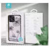 Capa protetora Devia Crystal Flora para iPhone 12 / 12 Pro — azul transparente com padrão floral