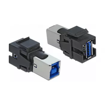Módulo Keystone DeLOCK 86395 plano preto USB A