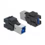 Módulo Keystone DeLOCK 86395 plano preto USB A