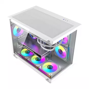Caixa de computador DarkFlash B275 PRO (branca) com 6 ventoinhas