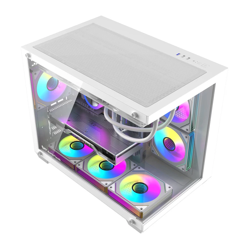 Caixa de computador DarkFlash B275 PRO (branca) com 6 ventoinhas