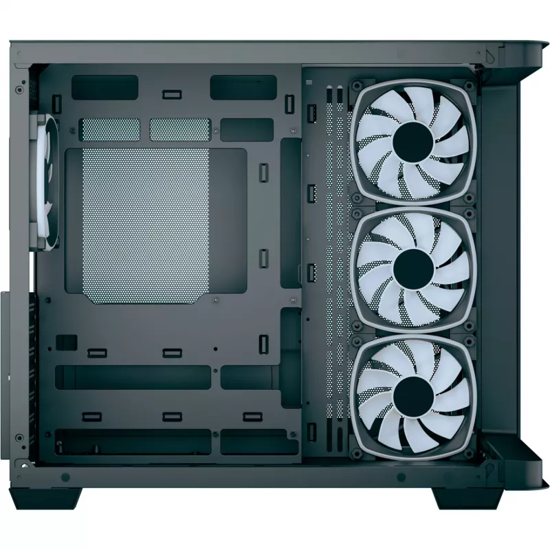 Caixa para PC torre AEROCOOL P500C EVO-G-BK-v1 com 2 painéis laterais em vidro temperado, preto