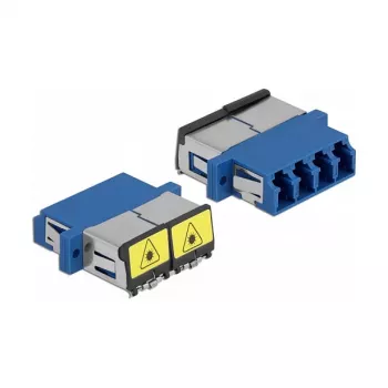 Acoplador de fibra ótica DeLOCK 86903 LC quad fêmea para LC quad fêmea monomodo azul