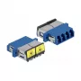 Acoplador de fibra ótica DeLOCK 86903 LC quad fêmea para LC quad fêmea monomodo azul