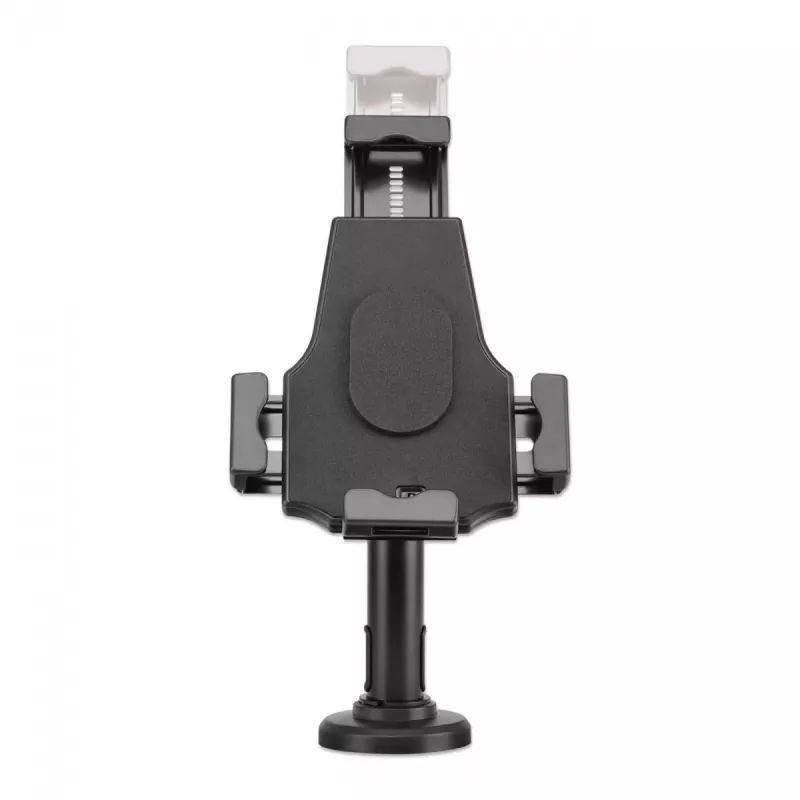 Suporte de mesa para iPad e tablet Manhattan, com fecho, montagem na parede, proteção antifurto segura, tablets de 7,9 polegadas a 10,5 polegadas, rotação 360°, inclinação +/- 70°, rotação 330°, preto, garantia vitalícia