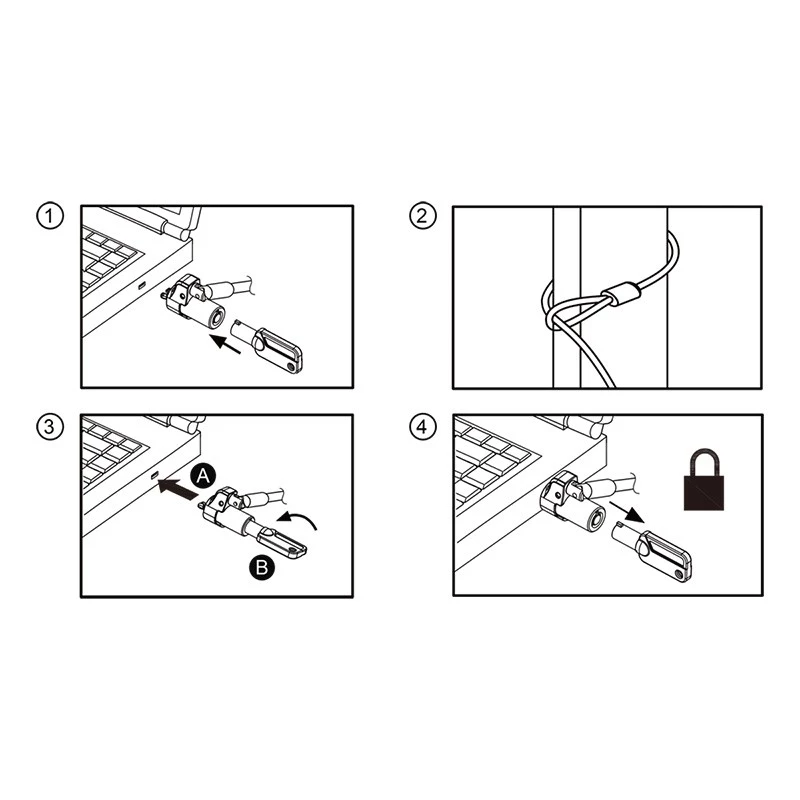 Cadeado de segurança para portátil, universal, ranhura Nano