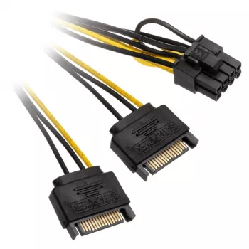 Adaptador 2x 15-Pin-SATA para 1x 6-Pin-PCIe - adaptador - digital/dados (AK-CBPW19-15)