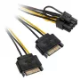Adaptador 2x 15-Pin-SATA para 1x 6-Pin-PCIe - adaptador - digital/dados (AK-CBPW19-15)