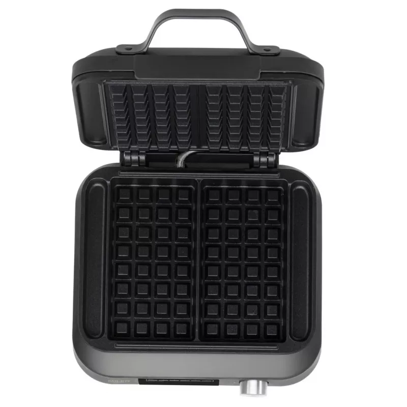 Máquina de waffles Adler AD 3087 — máquina de waffles belgas elétrica, 2200 W, 2 placas retangulares 9×17 cm, preta