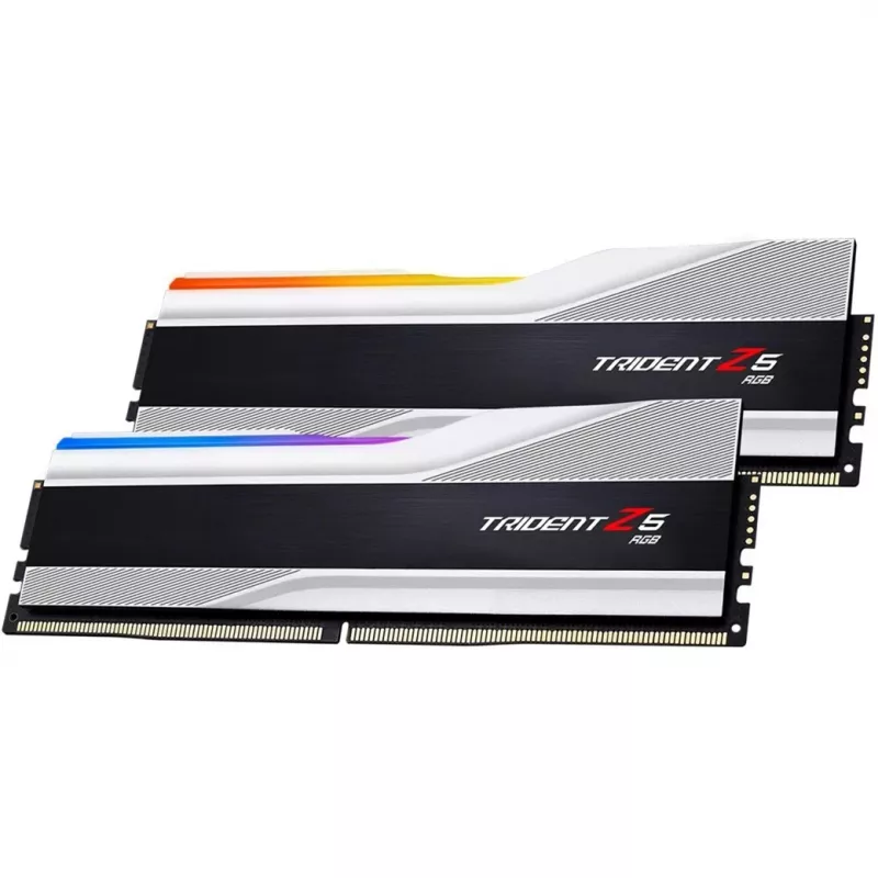 DIMM 64 GB DDR5-6400 (2x 32 GB) Dual-Kit, memória RAM prateada/preta, F5-6400J3239G32GX2-TZ5RS, Trident Z5 RGB, INTEL XMP