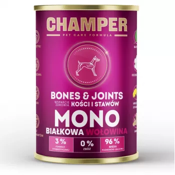 CHAMPER Bones & Joints Monoproteico vaca - comida húmida para cães - 400g