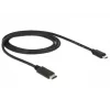 DeLOCK - cabo USB - Micro-USB Type-B de 5 pinos (macho) - USB Type-C de 24 pinos (macho) - 1,0 m (USB 3.1) - preto (83602)