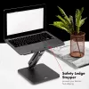 Suporte de secretária Maclean para monitor ou portátil, mola a gás, para trabalho sentado e de pé, preto, MC-493