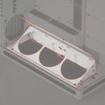 Suporte inferior angular para ventoinhas HAVN HS 420 branco — suporte de montagem de ventoinhas para instalação inferior na caixa