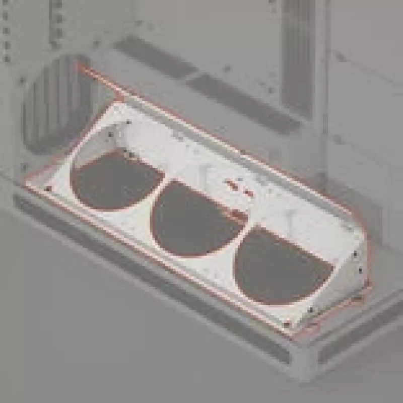Suporte inferior angular para ventoinhas HAVN HS 420 branco — suporte de montagem de ventoinhas para instalação inferior na caixa