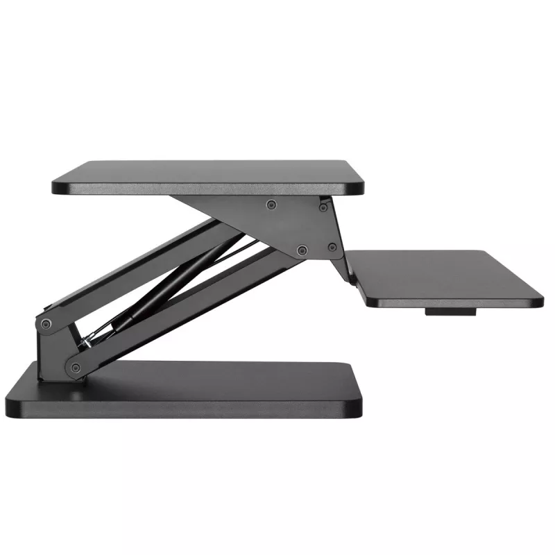 Suporte de secretária Maclean para teclado, monitor ou portátil, mola a gás, altura ajustável, Preto, MC-882