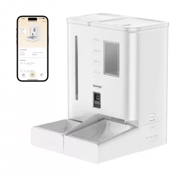 Alimentador automático Sponge SPONGE Pet Feeder Smart DUAL — alimentador inteligente de dois comedouros para animais de estimação