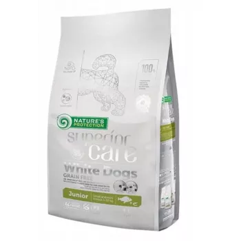 NATURE'S PROTECTION Superior Care White Dogs Grain Free Junior Small Fish ração seca para cães 1,5 kg