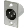 Neutrik NTR-NC3MP - -30 - 80 °C - Prateado - UL 94 HB - IEC 61076-2-103 - IP 40 - IEC 68-2-20 (NC3MP)