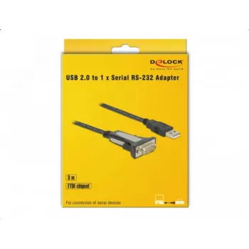 Adaptador DELOCK USB 2.0 Type-A para 1 x Série RS-232 DB9 3 m