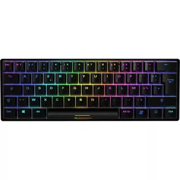 Sharkoon SGK50 S4 Teclado Gaming USB AZERTY francês preto 60% RGB LED