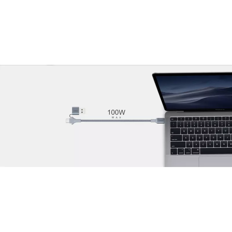 Cabo USB Type-C 2-em-1 Orsen S8, 5A, 1,5 m (carregamento rápido/dados)