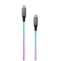 Cabo de carregamento USB-C para USB-C FIXED FIXDLED-CC-RA com suporte PD e comprimento fixo, LED arco-íris integrado