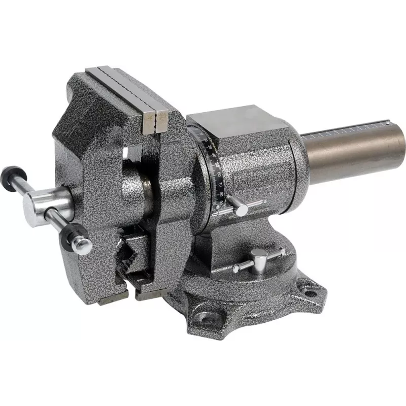 Torno YATO YT-6505, ferro fundido, 10 cm de abertura, base giratória, 11 kg