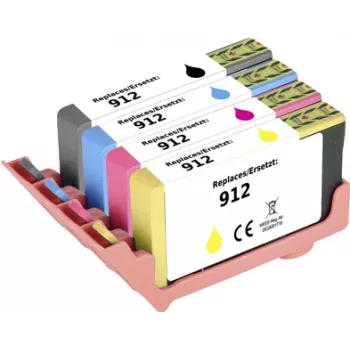 Renkforce Pack combinado de tinta substitui HP 912 (6ZC74AE) pack combinado compatível preto, ciano, magenta, amarelo RF-I-HP912BKCMY4PK RF-5718852 (RF-5718852)