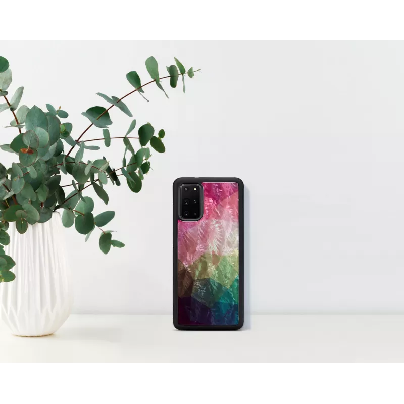 Capa de telemóvel iKins para Samsung Galaxy S20+ — design flores aquáticas, preto