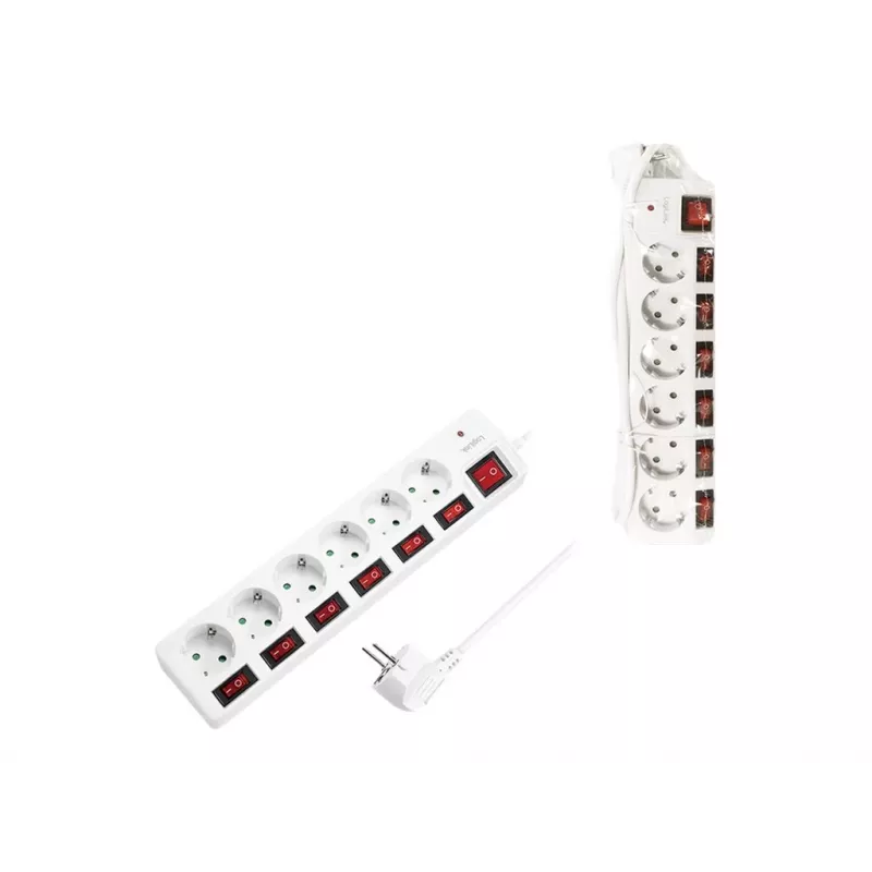 Régua de tomadas LogiLink LPS250 1,5 m 6 tomadas AC interior branco
