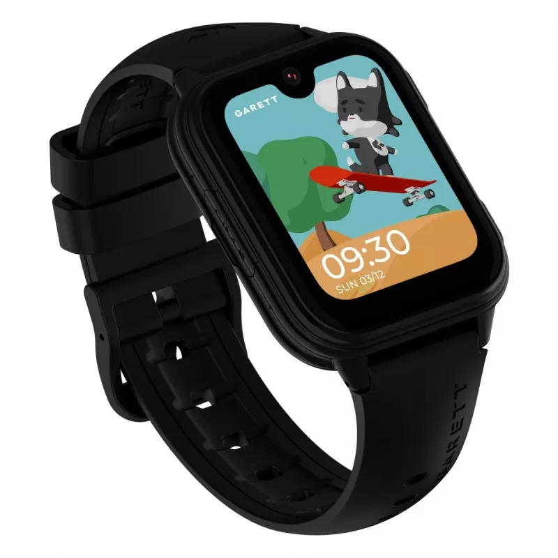 Smartwatch Garett Kids Vibe Ai 4G preto — smartwatch para criança com 4G, localização GPS, à prova de água